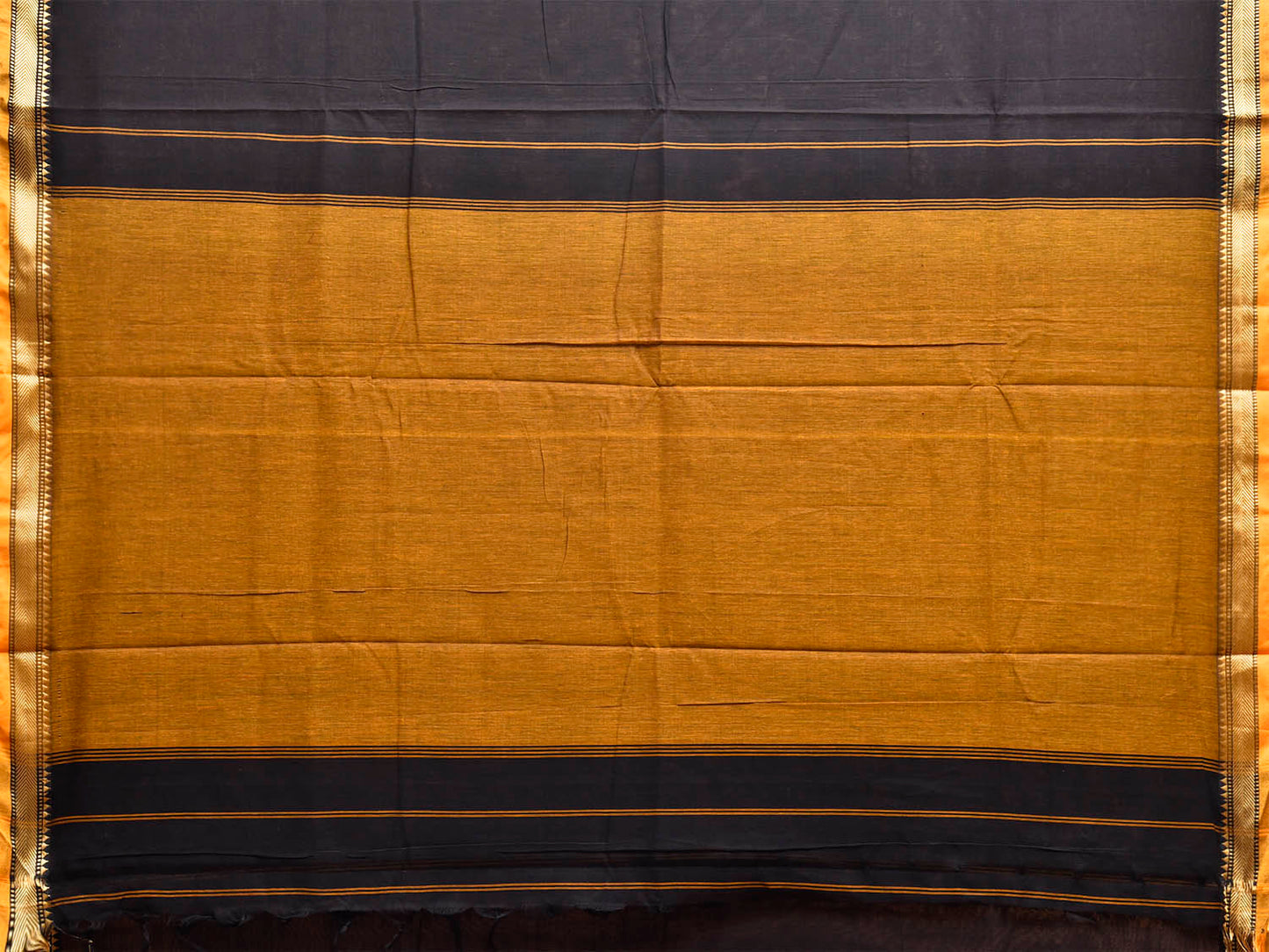 Black ilkal Cotton Plain Saree with Contrast Pallu Design No Blouse il0064