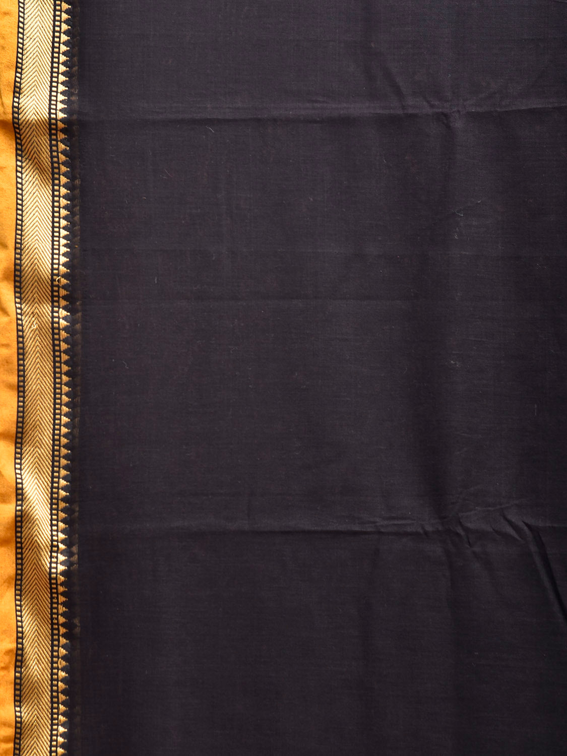Black ilkal Cotton Plain Saree with Contrast Pallu Design No Blouse il0064
