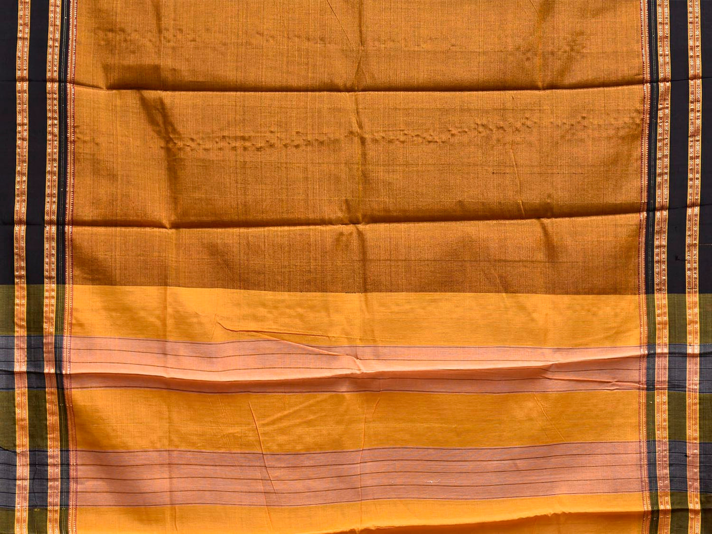 Yellow and Red ilkal Viscose Plain Saree with Two Sided Pallu Design No Blouse il0087