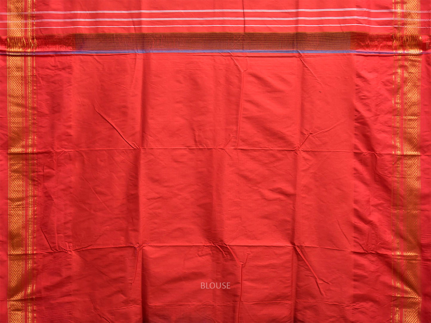 Red ilkal Viscose Saree with Big Temple Border and Contrast Pallu Design il0098