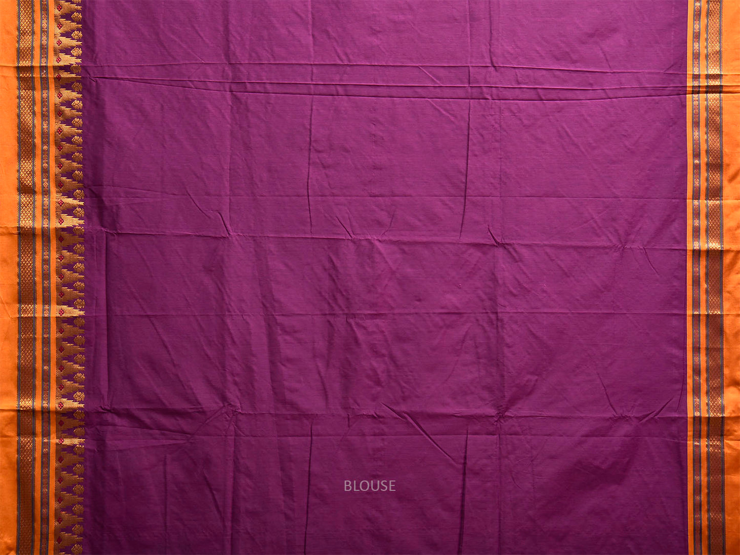 Purple and Yellow ilkal Viscose Plain Saree with Contrast Pallu and Temple Border Design il0110