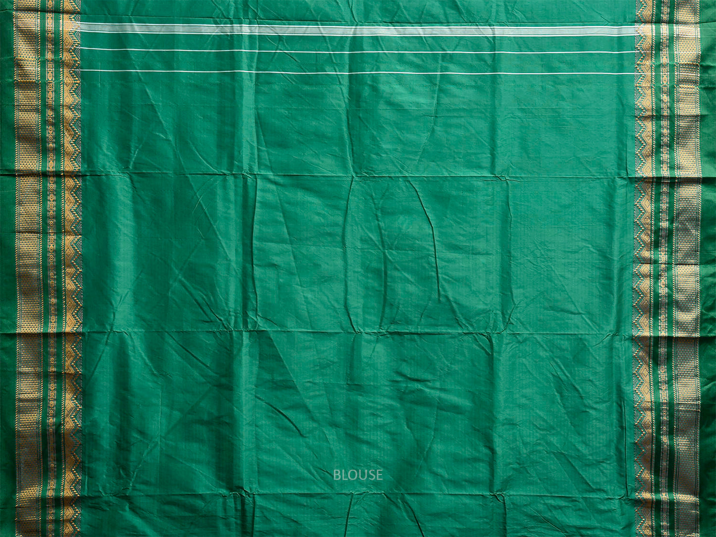 Green and Yellow ilkal Viscose Saree with Small Checks and Border Design il0111