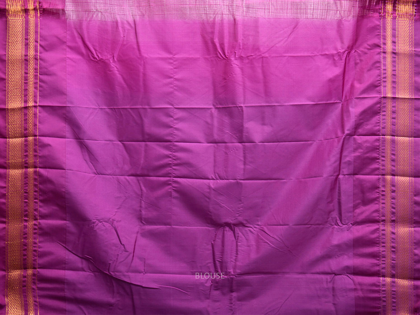 Blue and Purple ilkal Viscose Plain Saree with Big Temple Border Design il0121