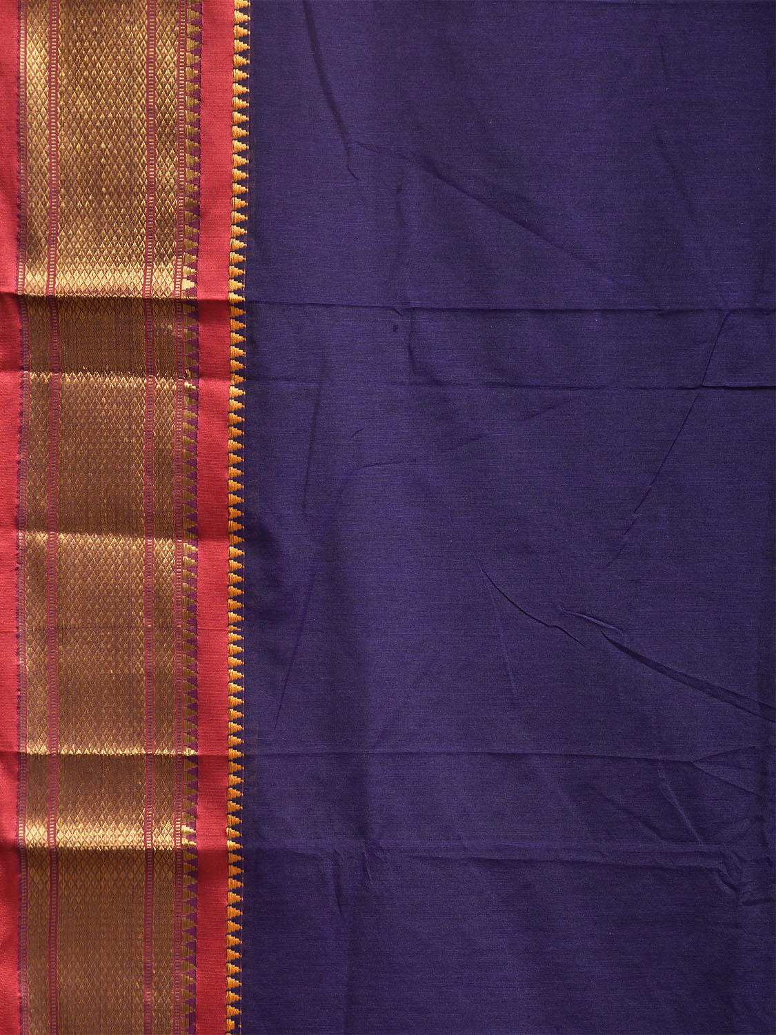 Navy and Red ilkal Cotton Viscose Saree with Contrast Pallu Design No Blouse il0127