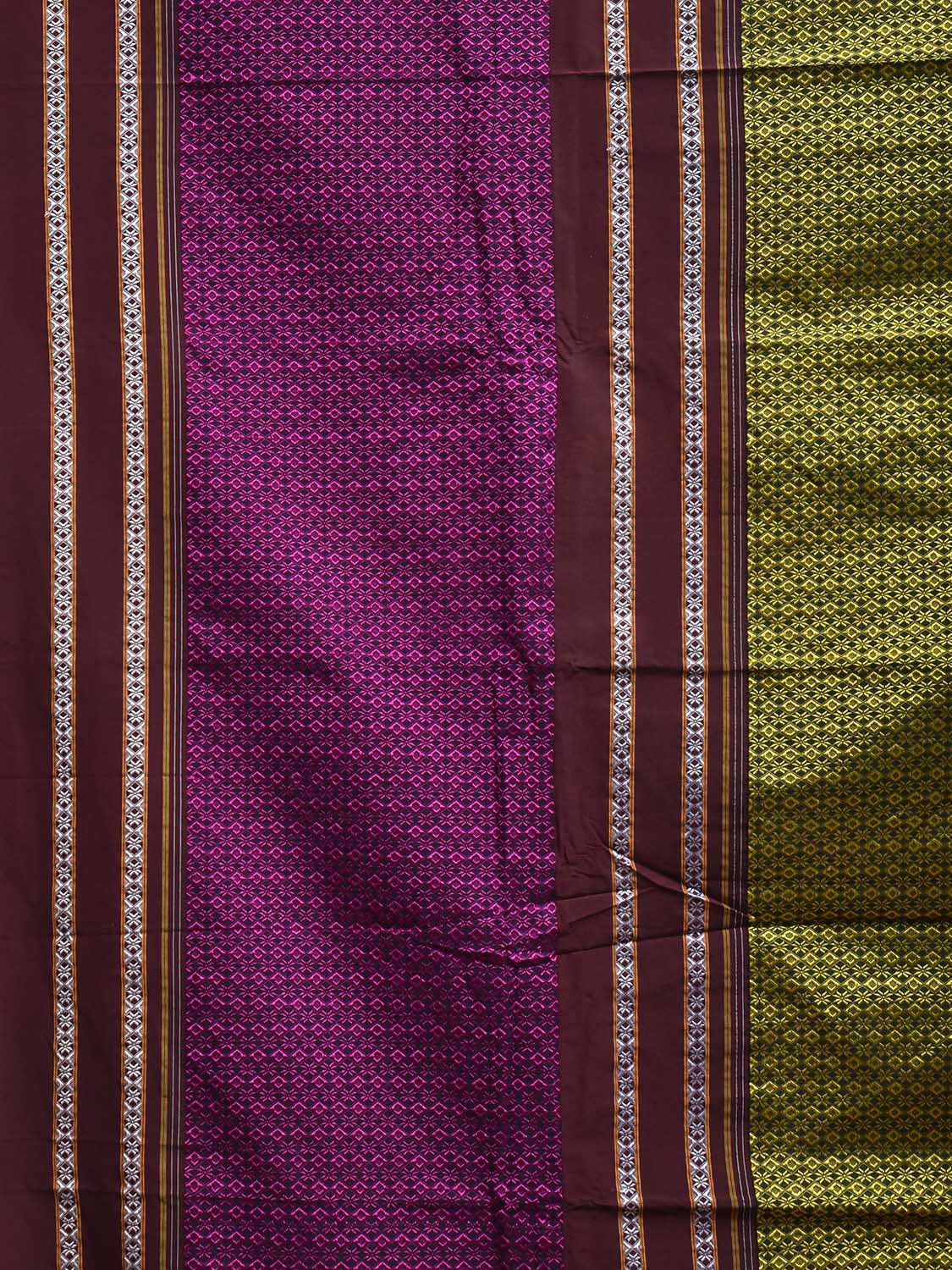 Green and Purple ilkal Jacquard Viscose Saree with Big Border Design No Blouse il0134