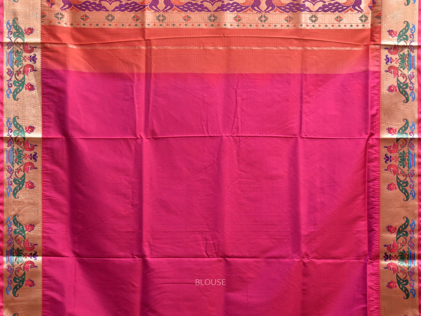 Dark Blue Jacquard Paithani Viscose Saree with Peacocks Pallu and Border Design jp0077