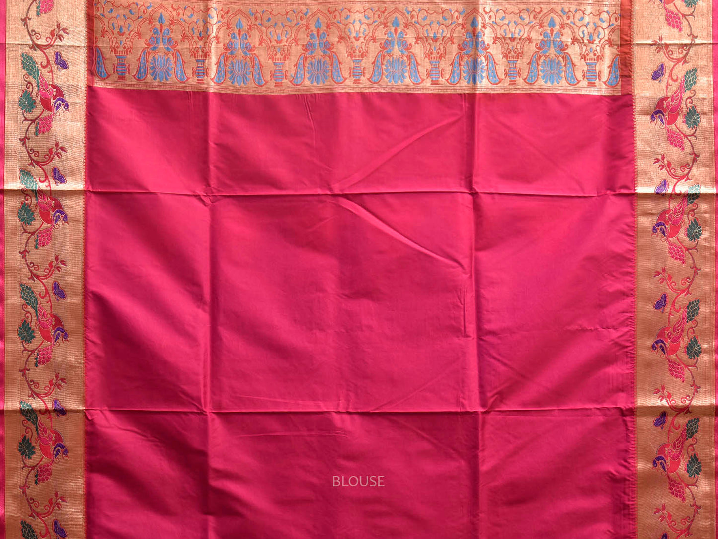 Blue Jacquard Paithani Viscose Saree with Peacocks Pallu and Border Design jp0080