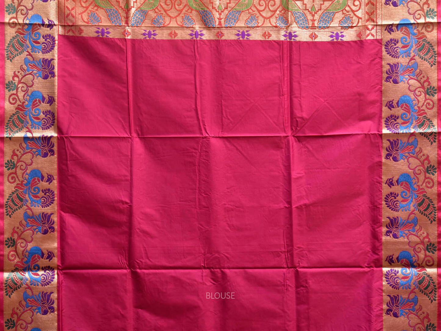 Green and Pink Jacquard Paithani Viscose Saree with Peacocks Pallu and Border Design jp0081