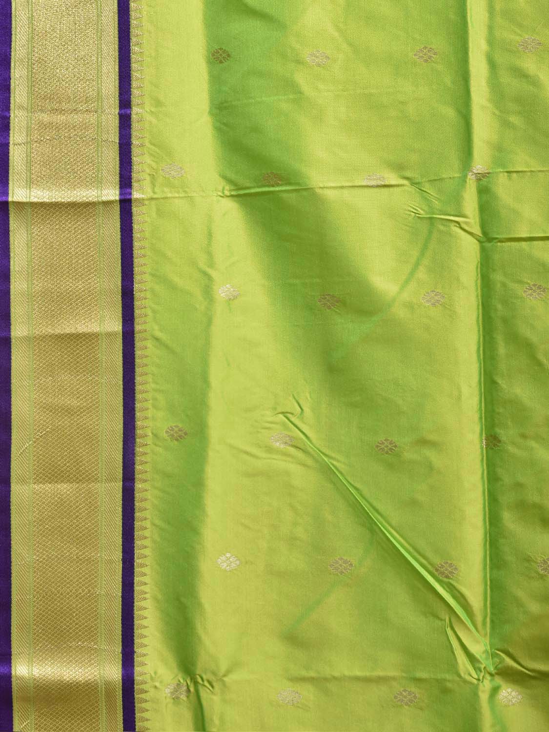 Light Green and Dark Blue Jacquard Paithani Viscose Saree with Peacocks Pallu Design jp0082