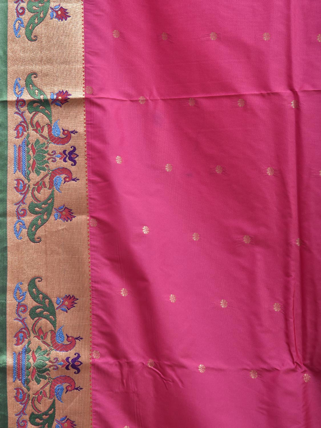 Pink Jacquard Paithani Viscose Saree with Peacocks Pallu and Border Design jp0086