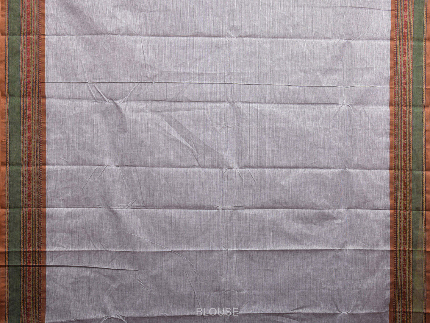 Light Grey Kanchipuram 80s Count Cotton Saree With Buta and Border Design k0632