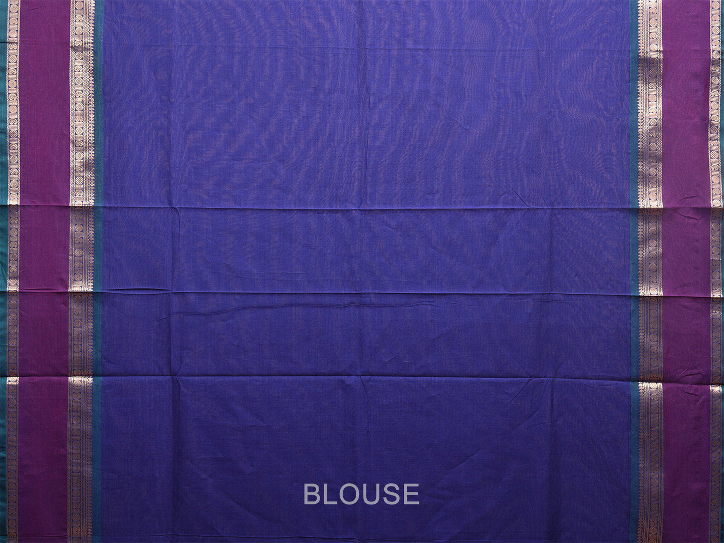 Blue and Purple Kanchipuram 120s Cotton Saree with Small Buta and Pallu Design k0670