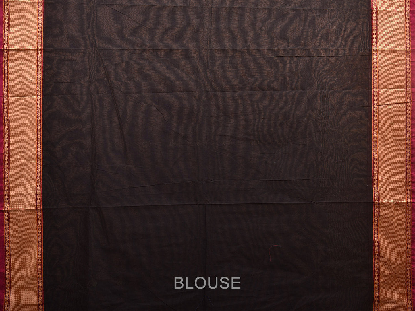 Black Kanchipuram Cotton Saree with Pallu and Border Design k0677