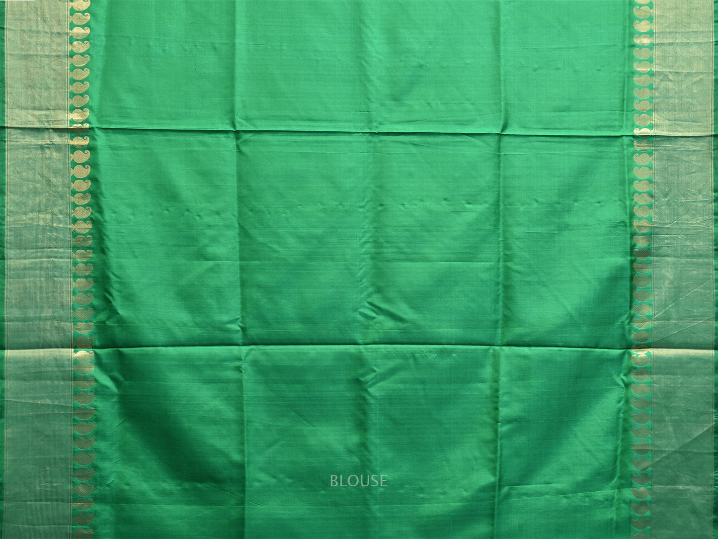 Green Kanchipuram Silk Handloom Saree with Corner Mango and Border Design k0802