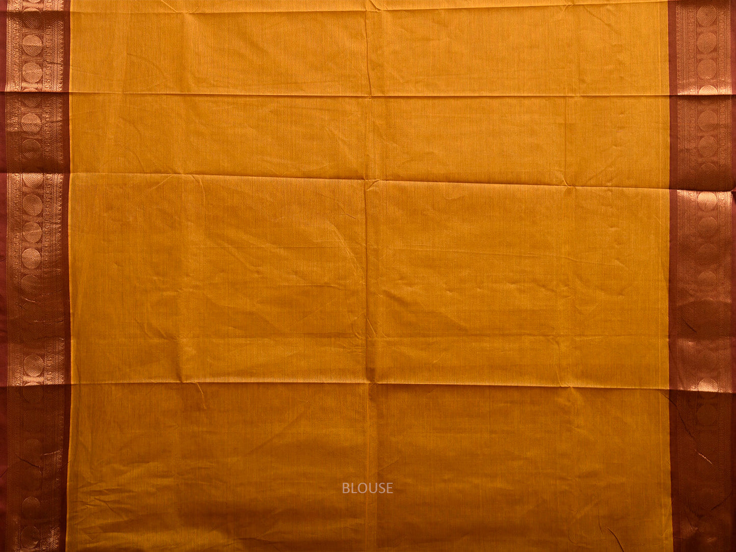 Orange Kanchipuram Cotton Saree with Pallu and Border Design k0954