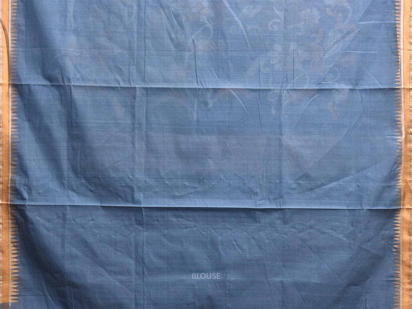 Light Blue Khadi Cotton Handloom Saree with Floral Pallu Design kh0731