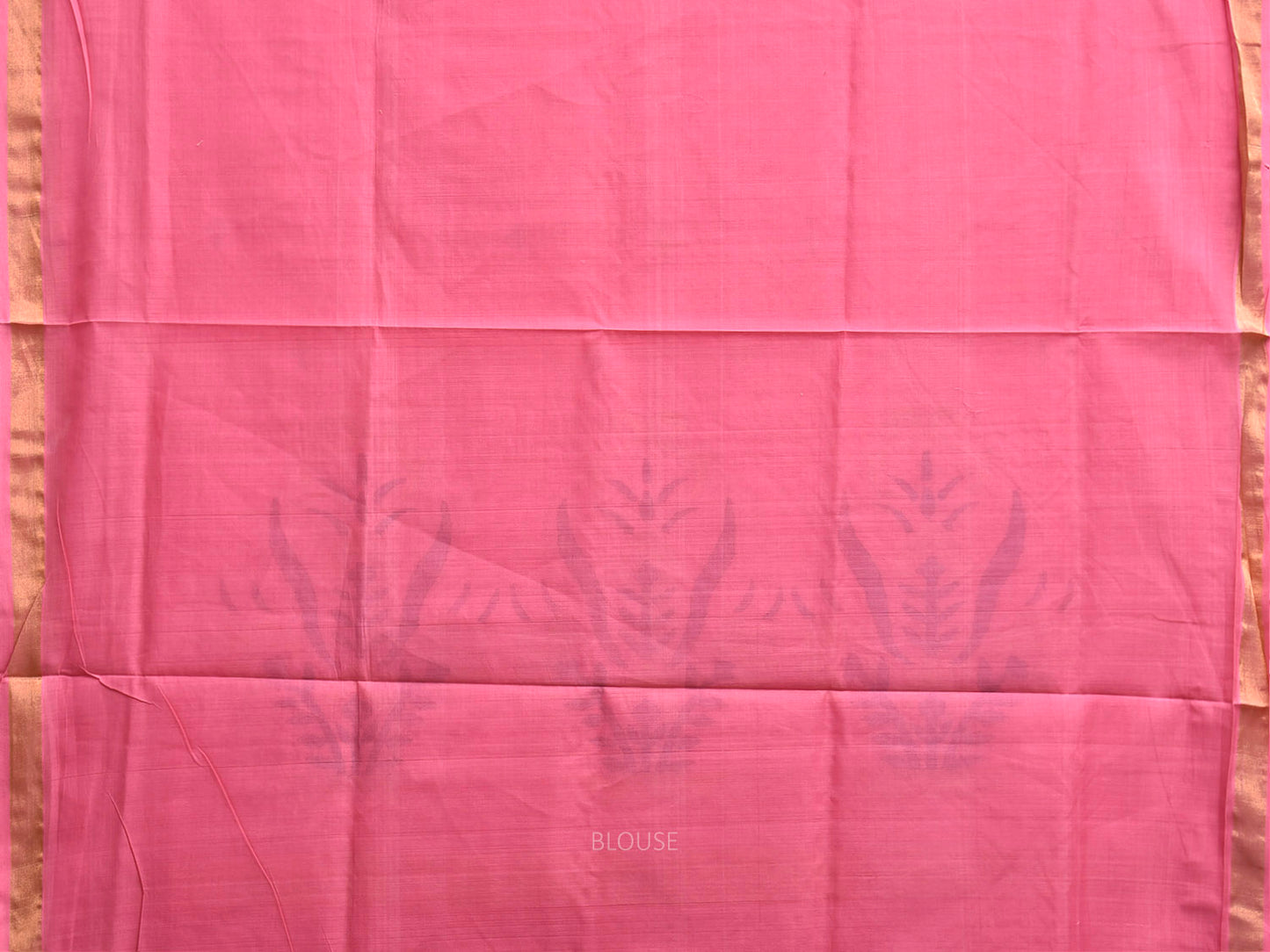 Pink Khadi Cotton Handloom Saree with Floral Pallu Design kh0737