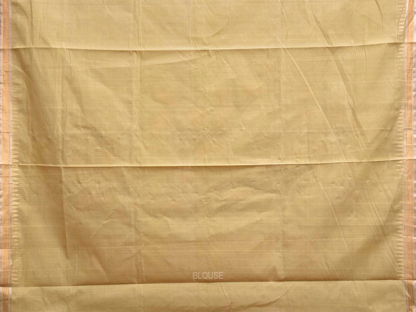 Light Yellow Khadi Cotton Handloom Saree with Floral Pallu Design kh0745