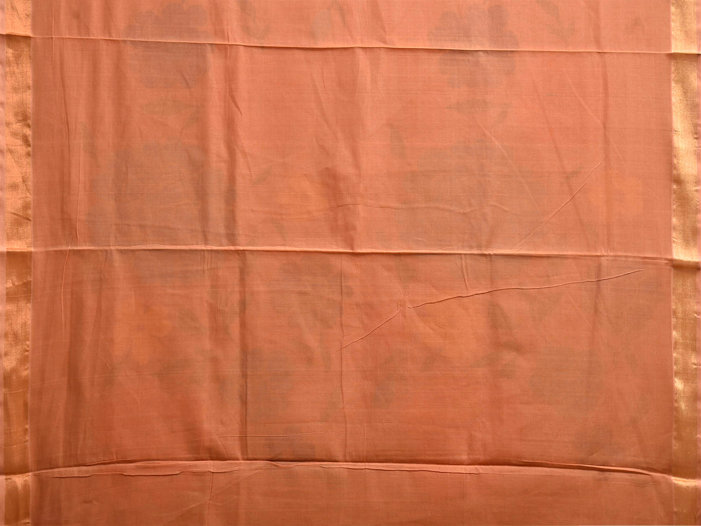 Fawn Khadi Cotton Handloom Saree with Big Floral Pallu Design kh0750