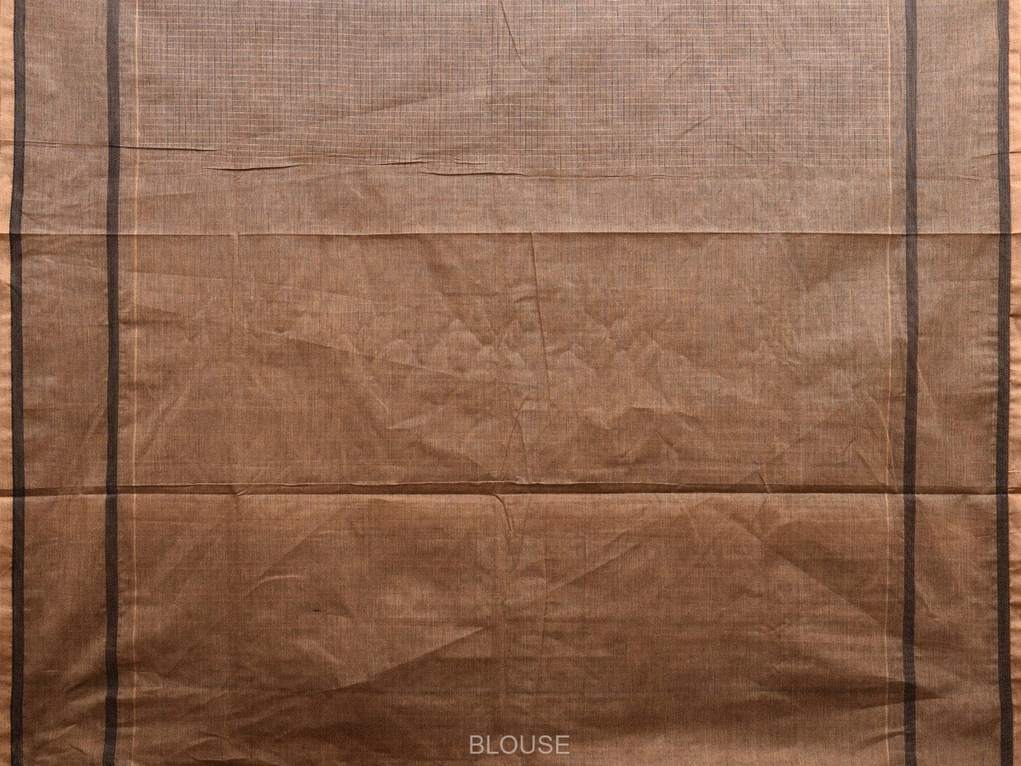 Khaki Venkatagiri Cotton Saree with Checks and Strips Pallu Design v0087