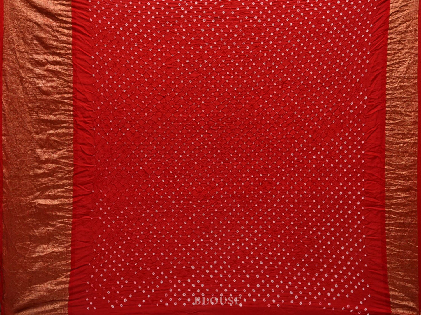 Light Blue and Red Bandhani Kanchipuram Silk Handloom Saree with Border Design bn0381