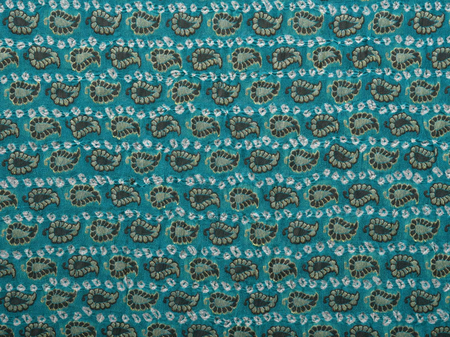 Light Blue Bandhani Banaras Georgette Saree with Small Mango Buta Design bn0295