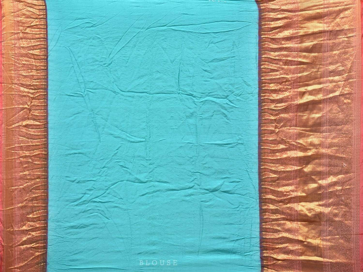Light Blue Bandhani Kanchipuram Silk Handloom Saree with Big Border Design bn0217