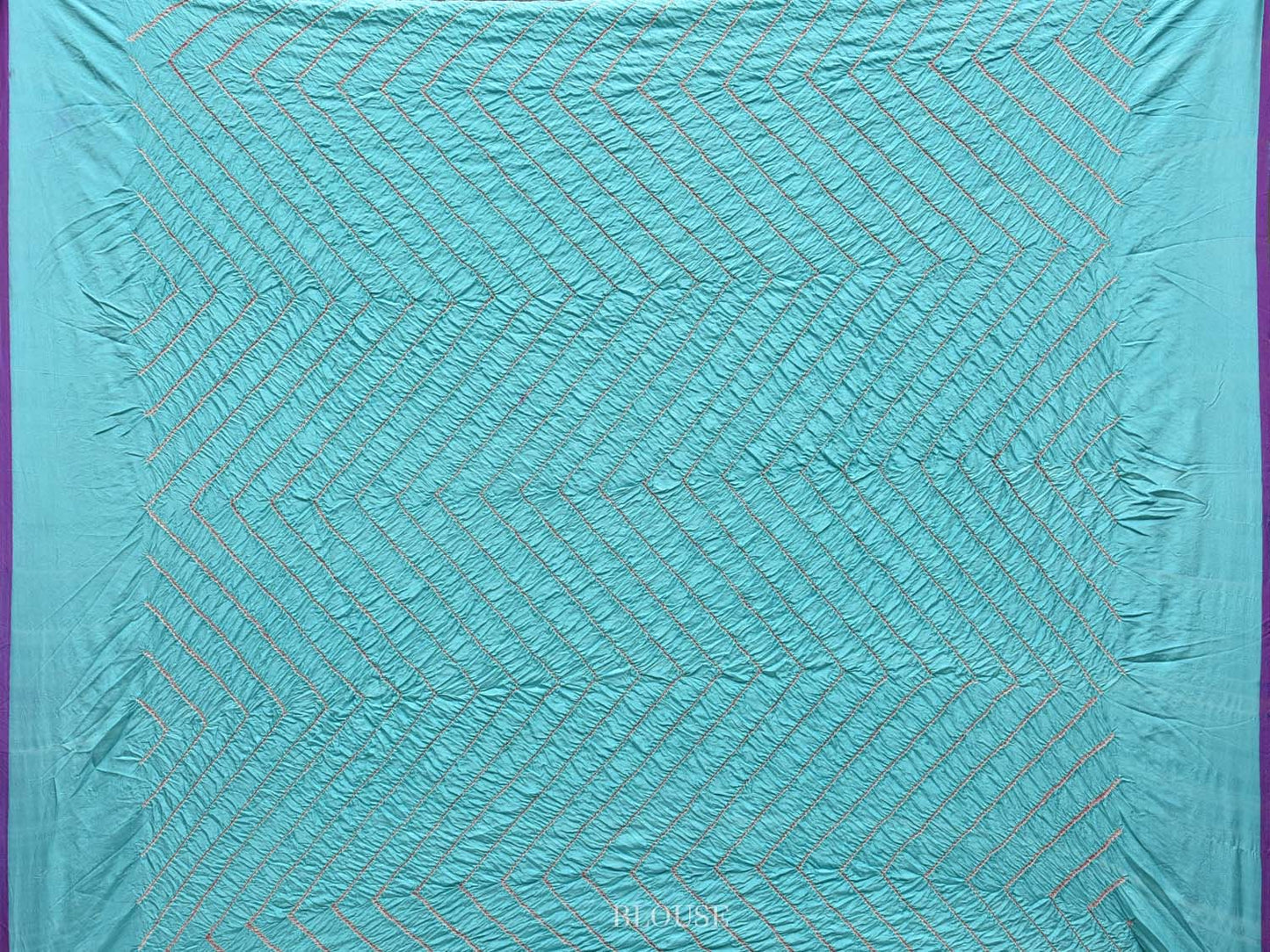 Light Blue Bandhani Kanchipuram Silk Handloom Saree with Temple Border Design bn0316