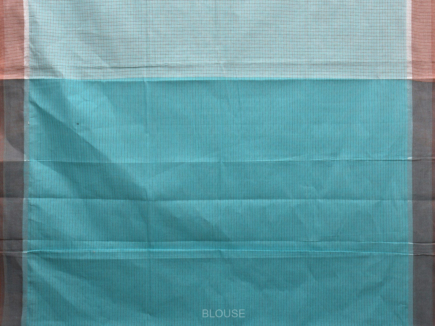 Light Blue Kanchipuram Cotton Handloom Saree with Checks Design k0567
