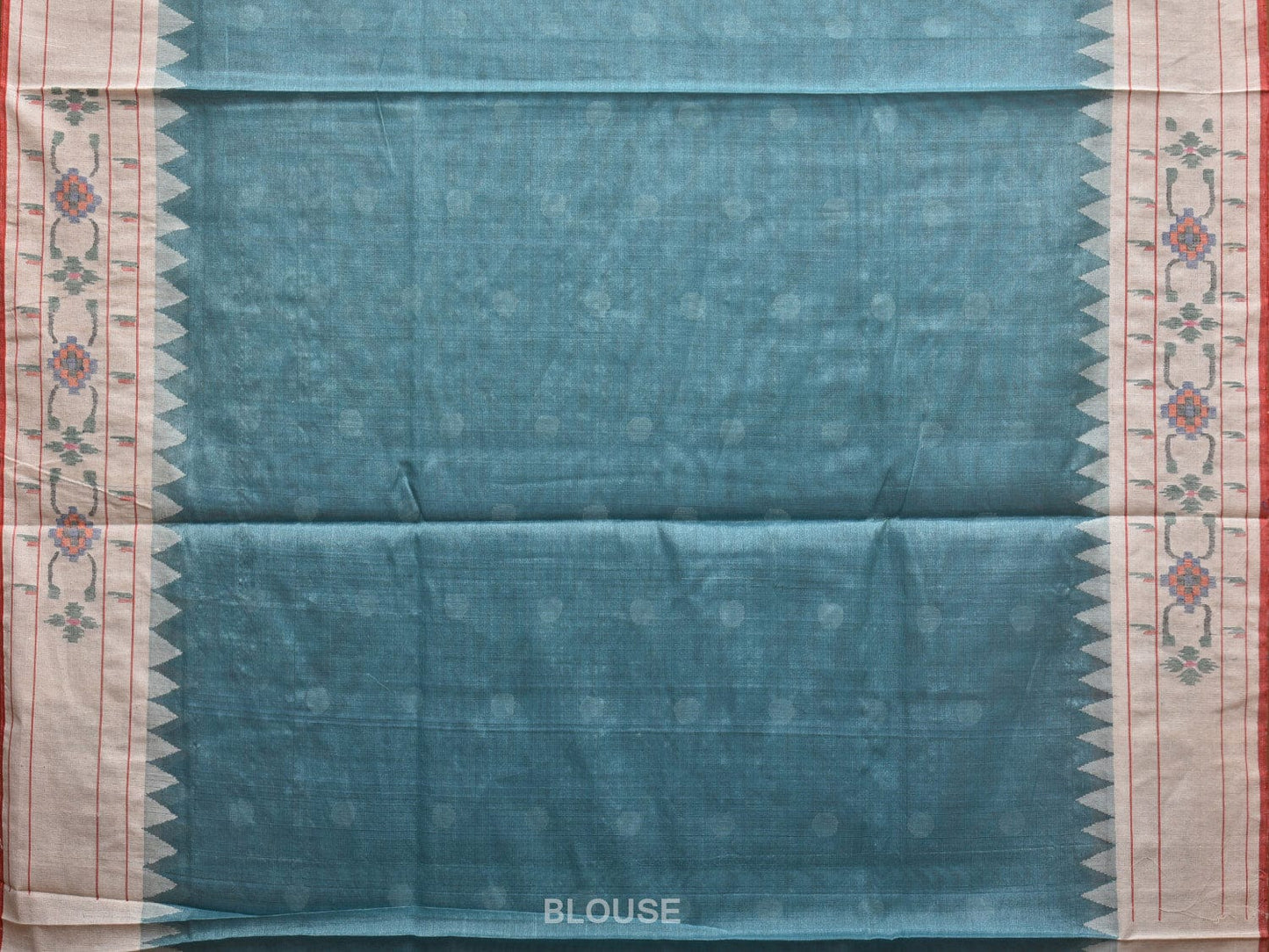 Light Blue Paithani Tussar Handloom Saree with Aakruti Border Design p0493