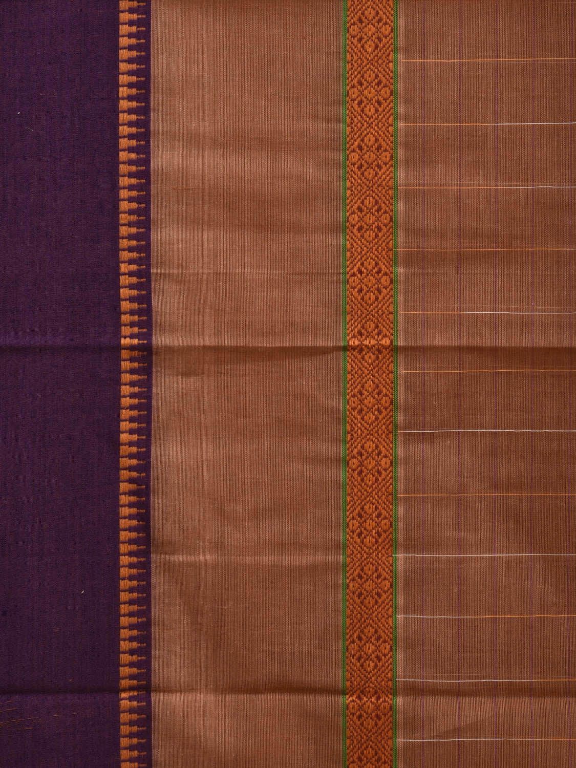 Light Brown Narayanpet Cotton Handloom Saree with Checks Design No Blouse np0628