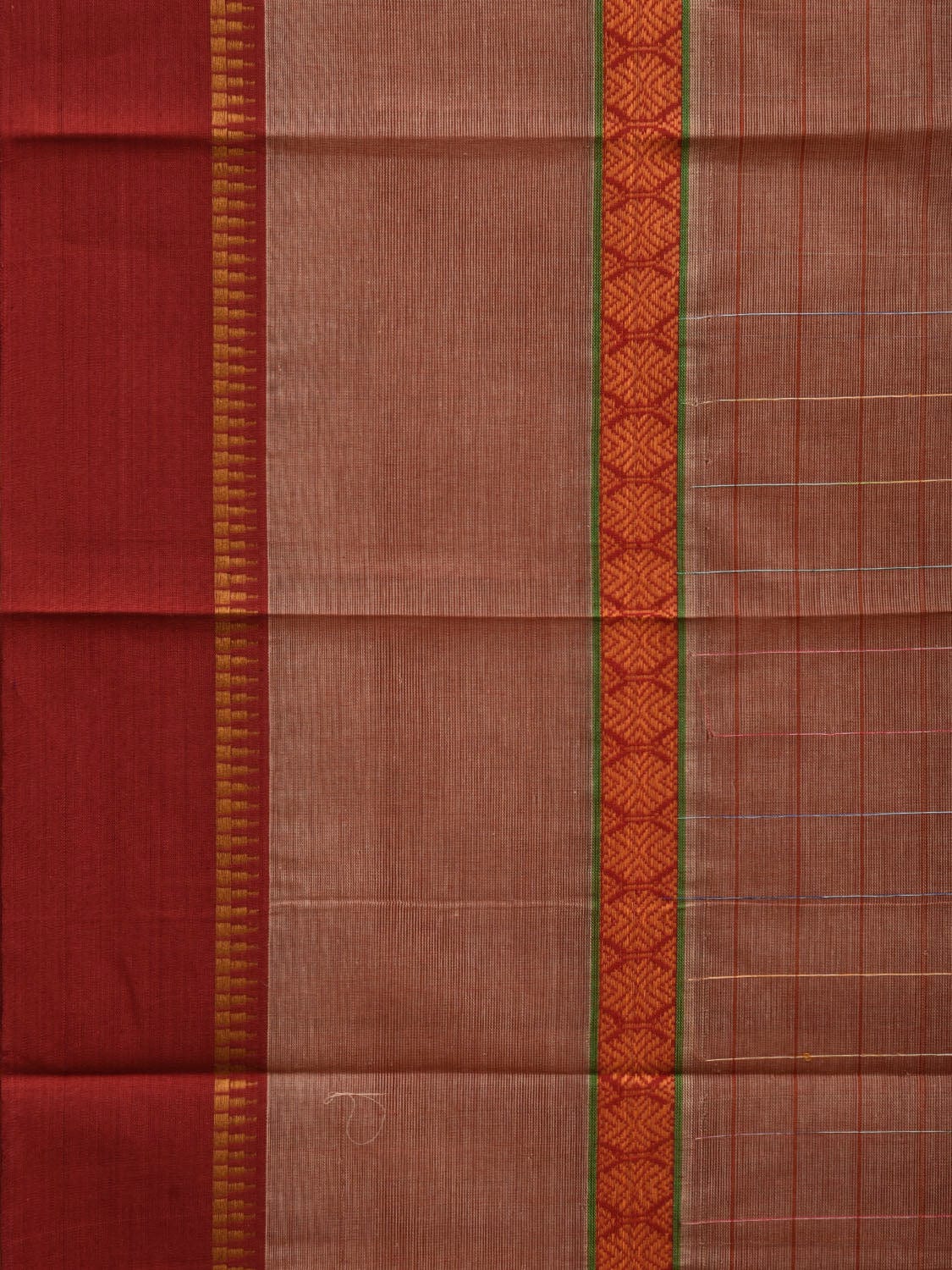 Light Brown Narayanpet Cotton Handloom Saree with Checks Design No Blouse np0630