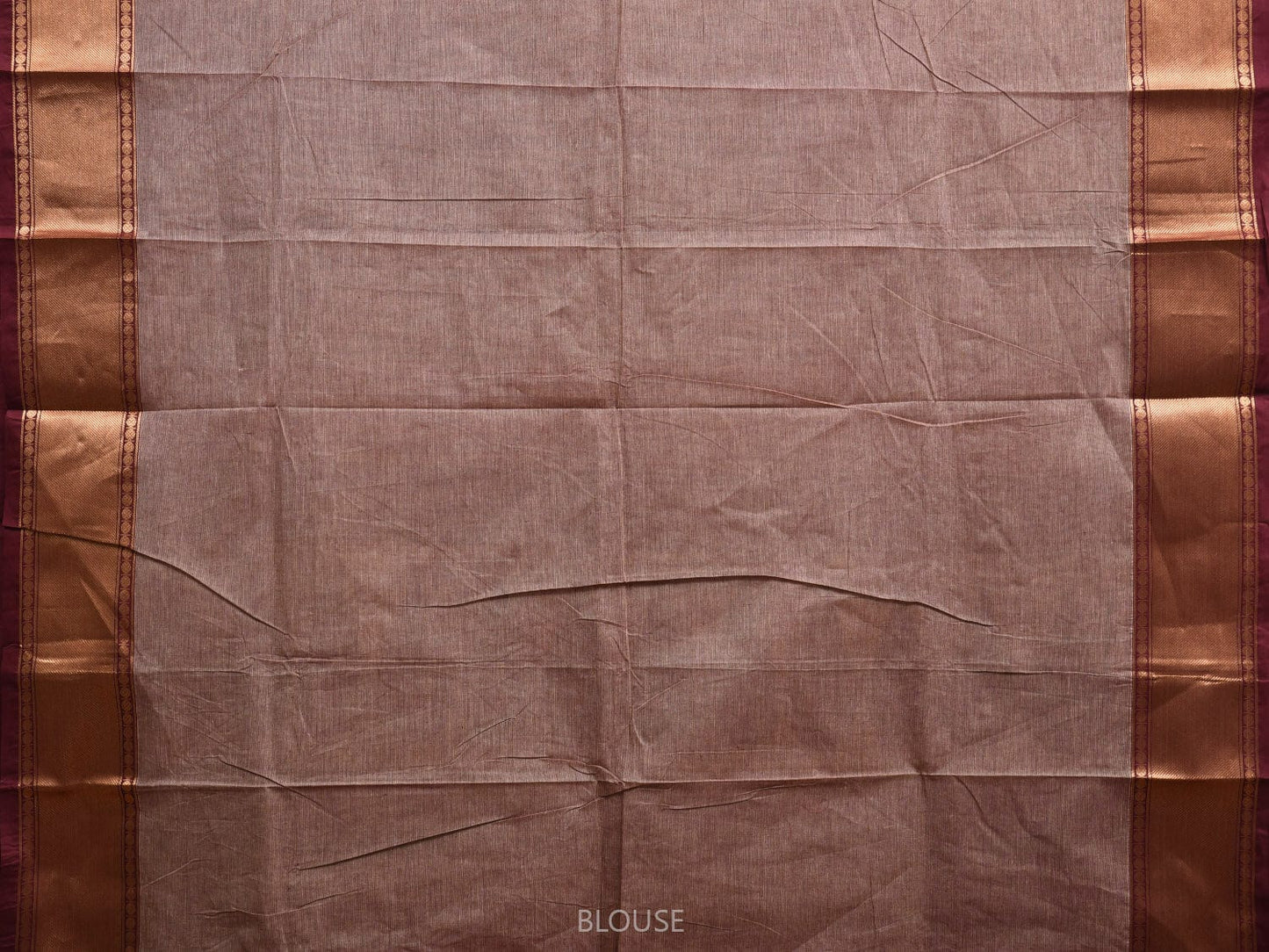 Light Burgundy and Maroon Kanchipuram Cotton Saree with Pallu and One Side Border Design k0733