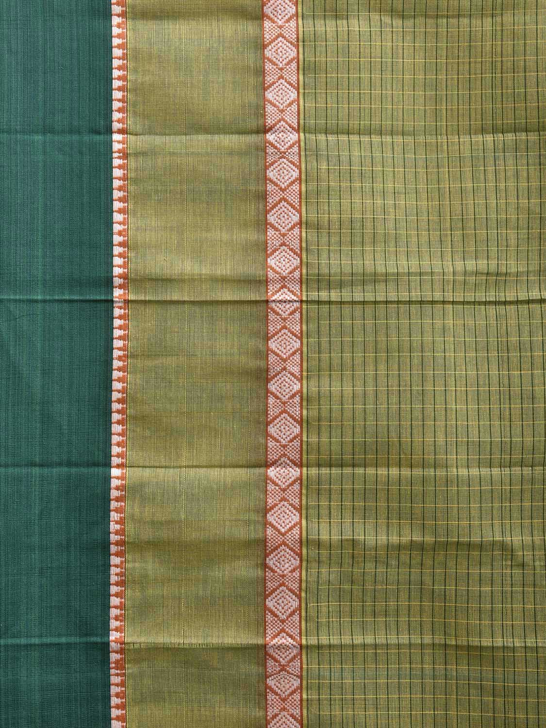 Light Green and Green Narayanpet Cotton Handloom Saree with Strips Design No Blouse np1141