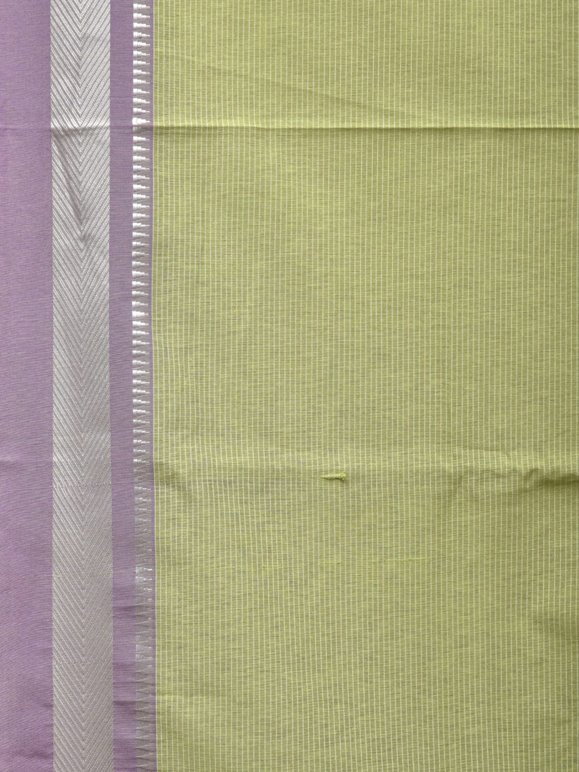 Light Green and Lavender Bamboo Cotton Saree with Strips Design No Blouse bc0232