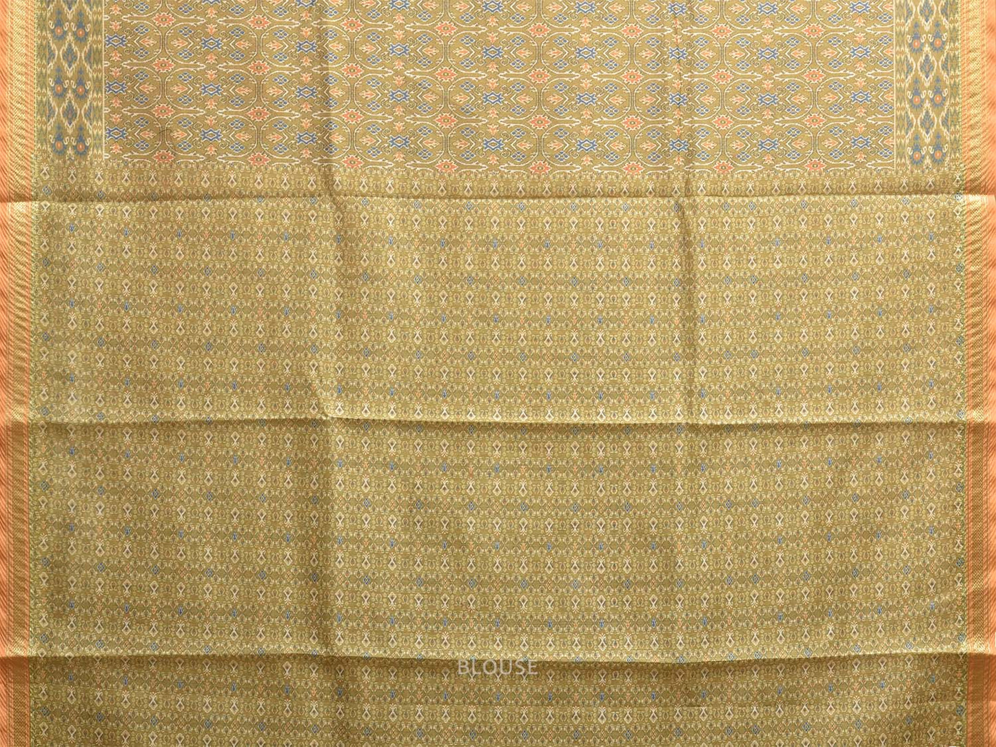 Light Green Digital Print Blended Cotton Silk Saree with All Over and Pallu Design o0657