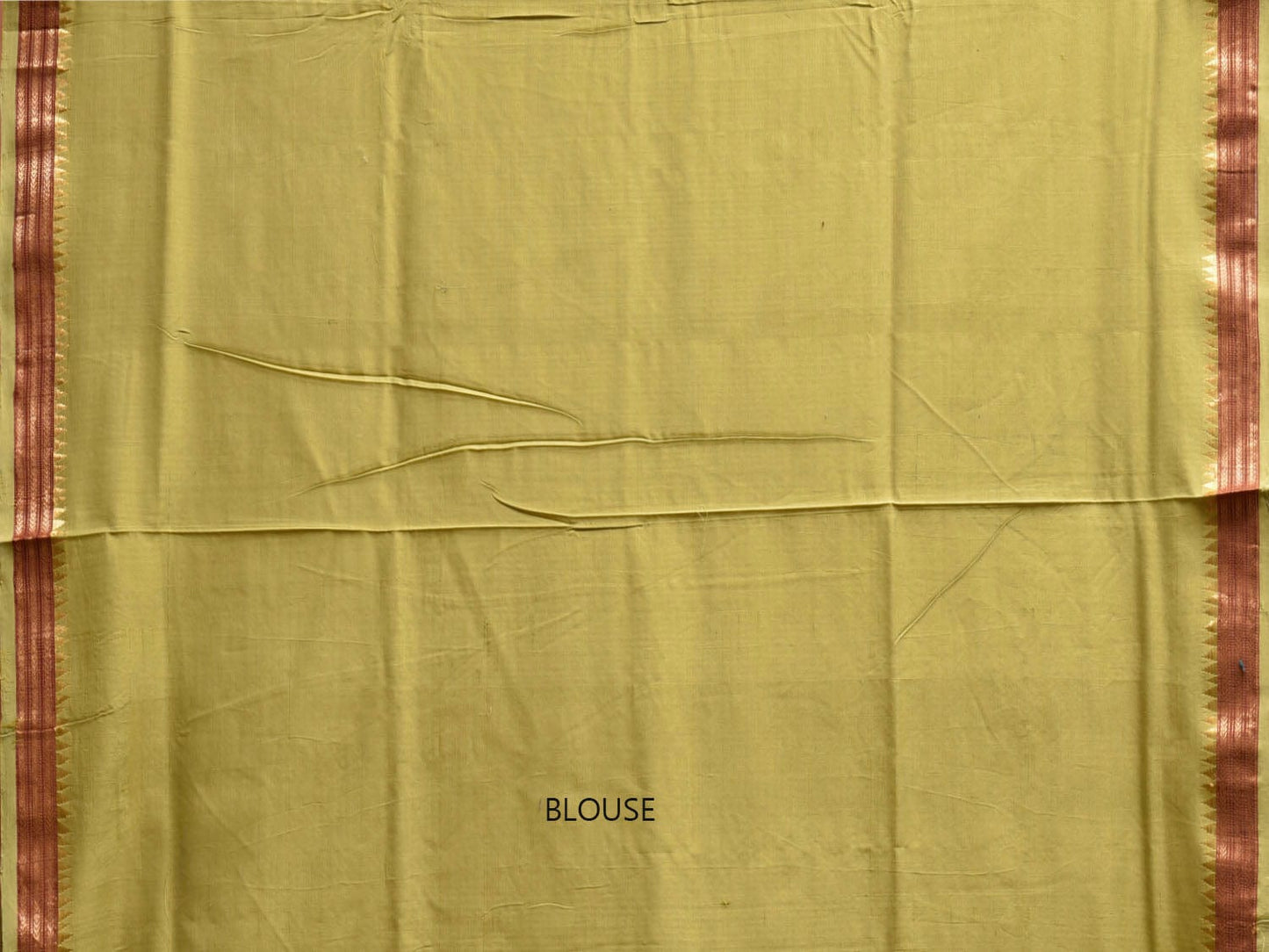 Light Green Khadi Cotton Handloom Saree with Rudraksh Border Design kh0713