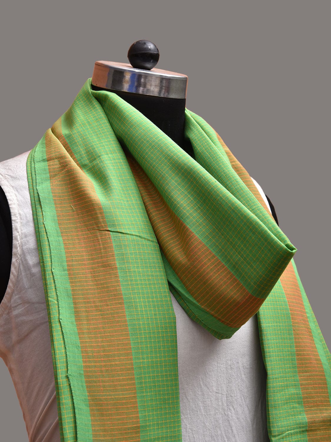 Light Green Mangalgiri Cotton Handloom Dupatta with Border Design ds3726