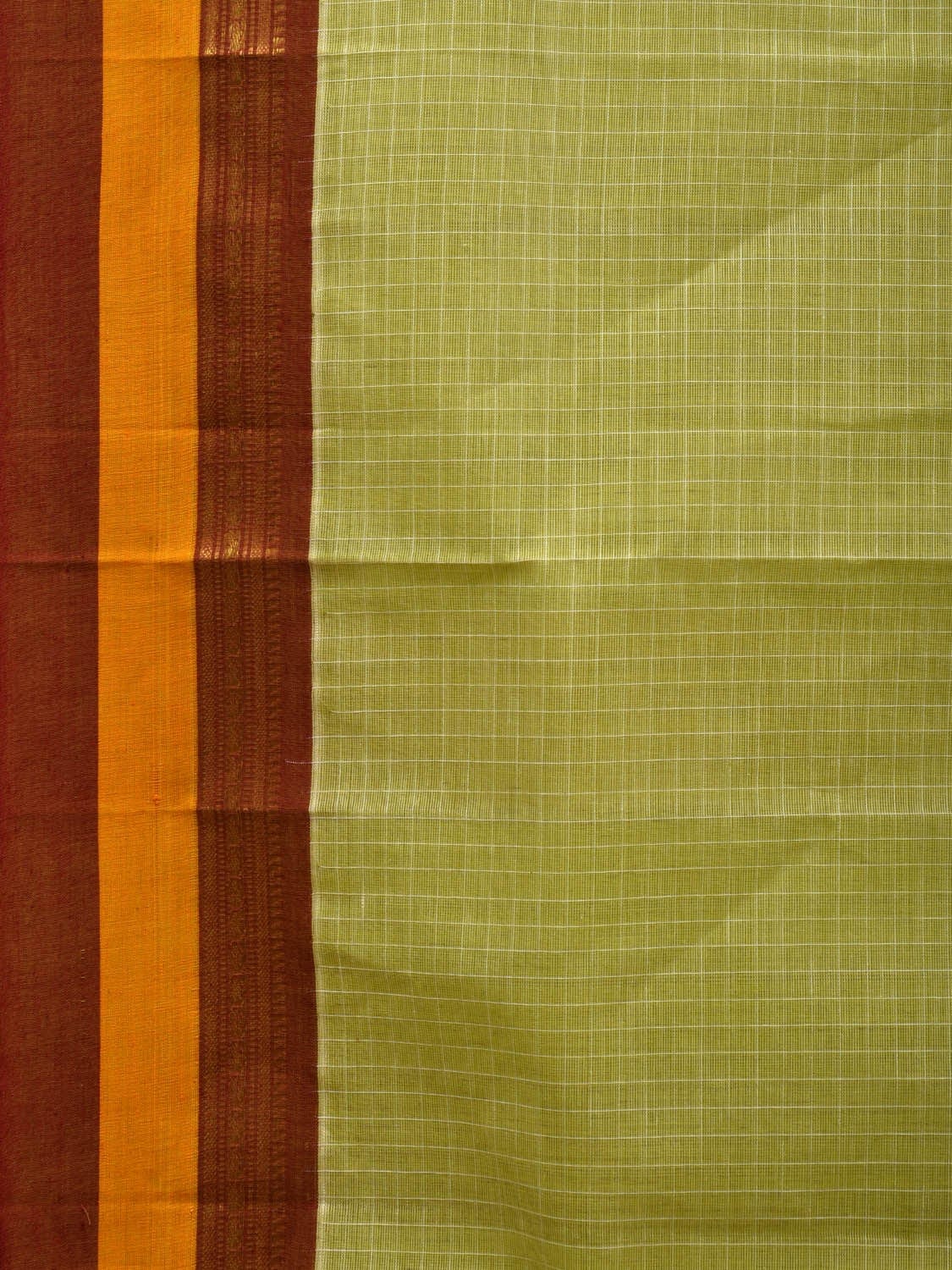 Light Green Narayanpet Cotton Handloom Saree with Checks Design No Blouse np0528