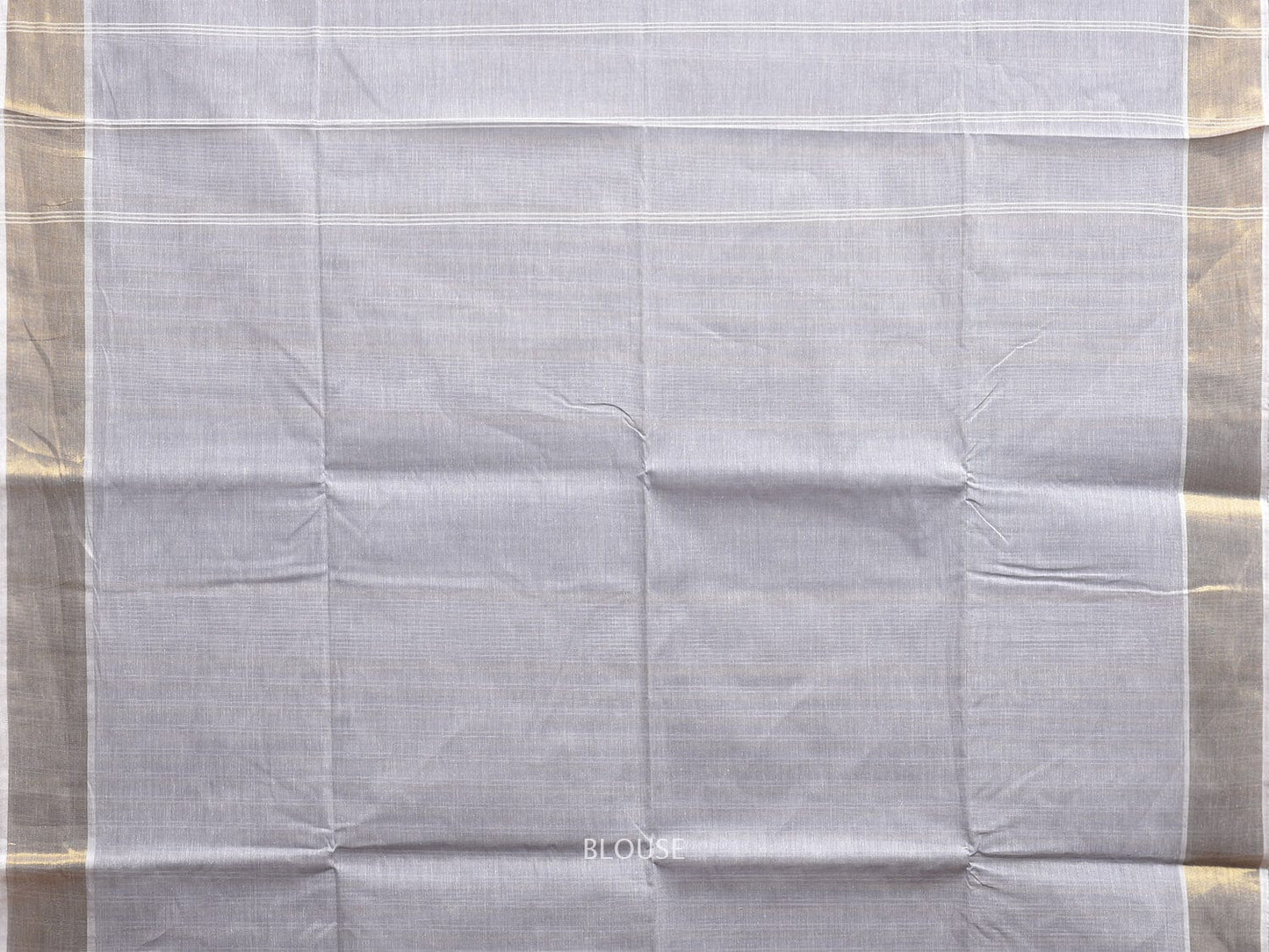 Light Grey Venkatagiri Cotton Saree with Strips Body and Pallu Design v0096