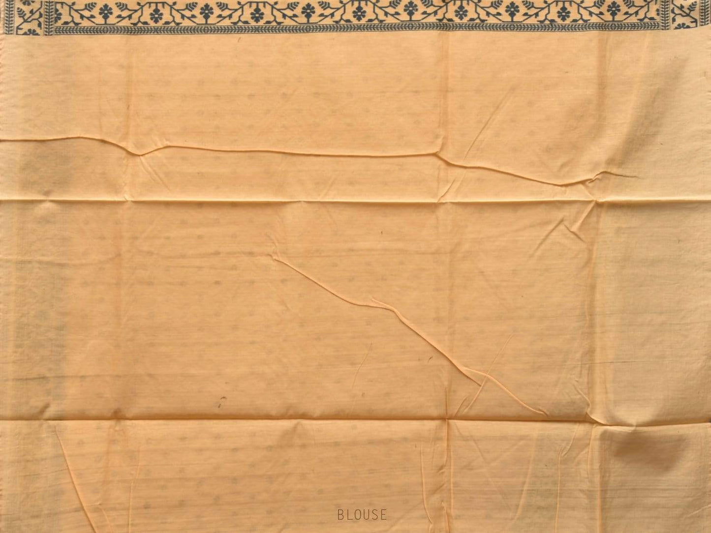 Light Orange Banaras Cotton Handloom Saree with Border Design b0289