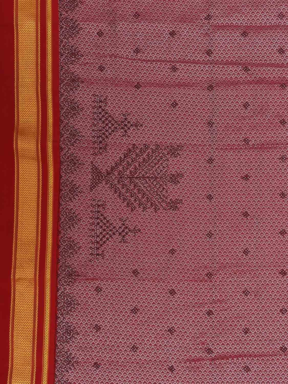 Light Pink and Red Kasuti Viscose Blouse with Peacock Design Length 1mt Width 44 Inches BL0157