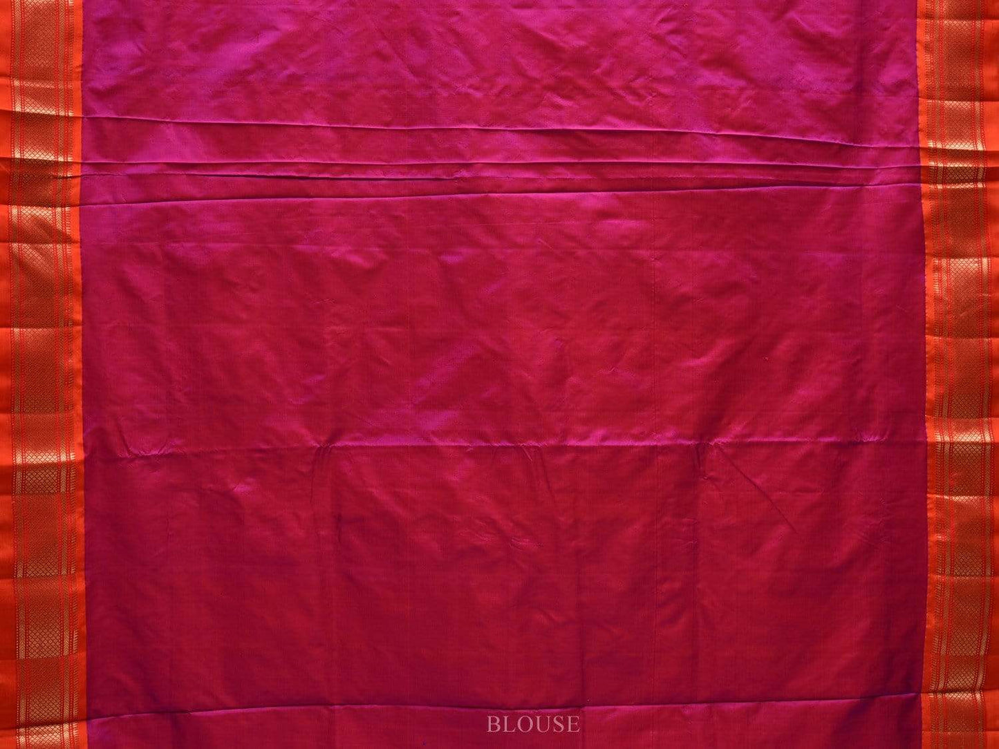 Magenta Paithani Silk Handloom Saree with Double Pallu Design p0375