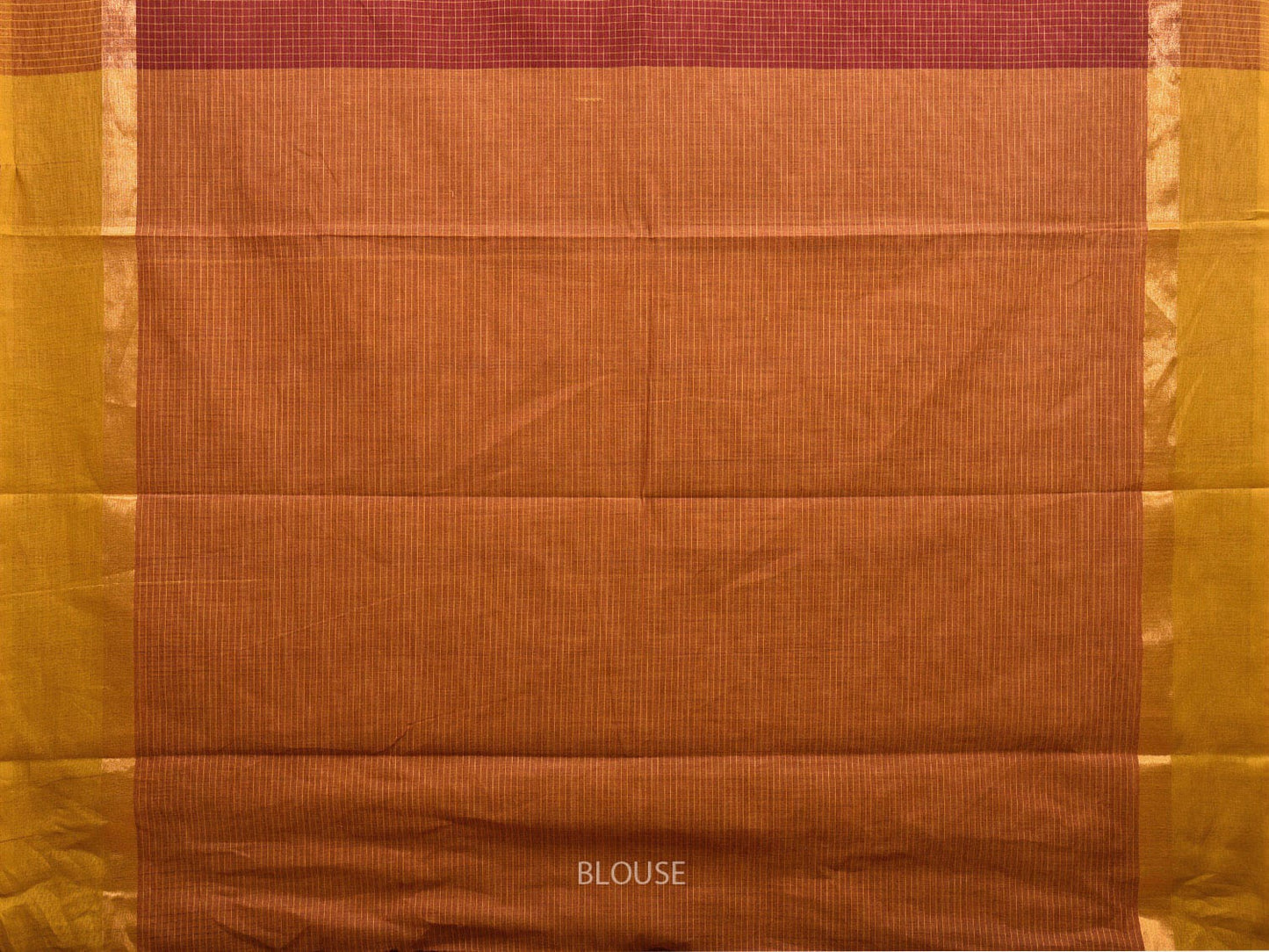 Maroon and Mustard Kanchipuram Cotton Saree with Checks Design k0612