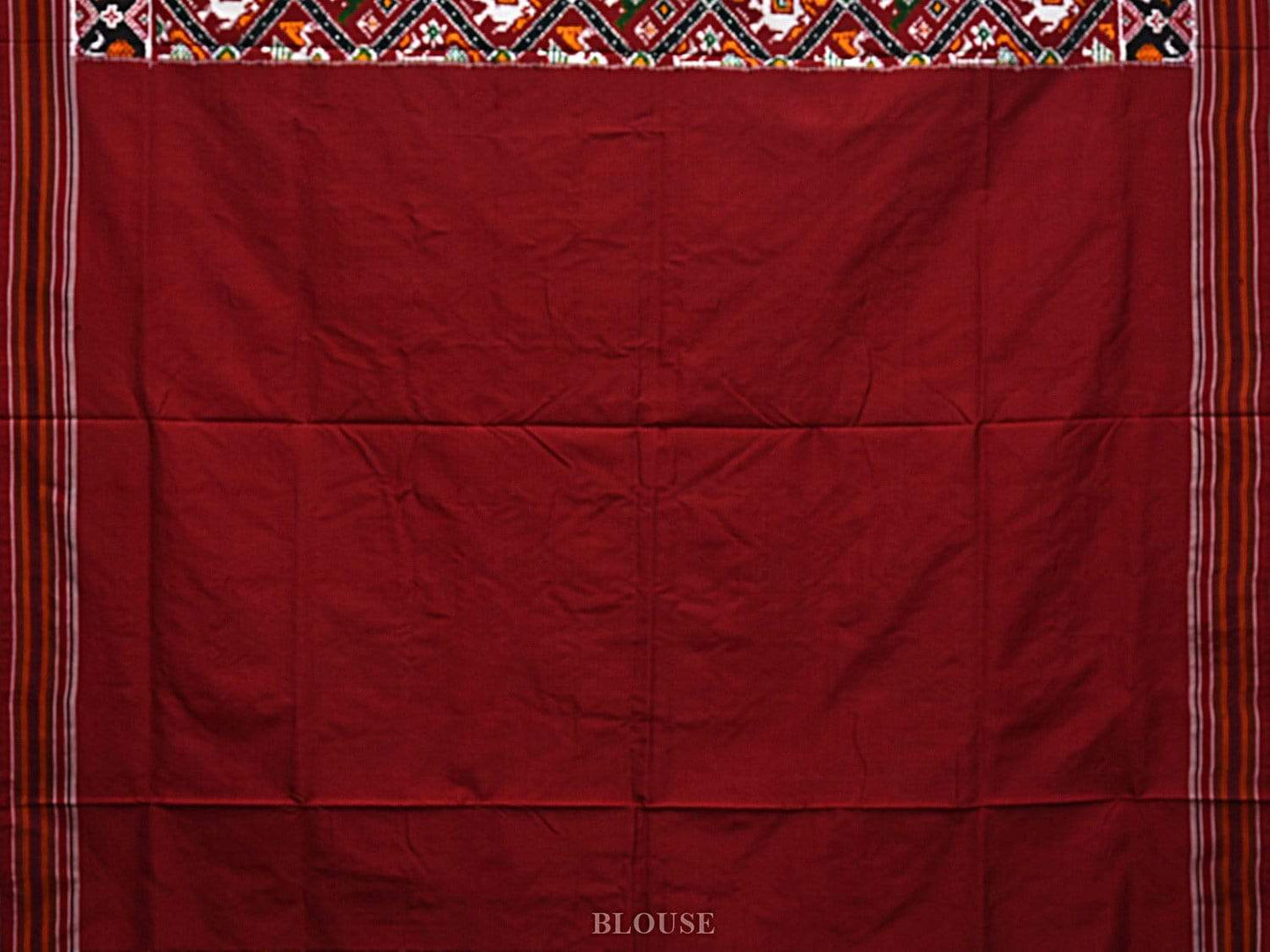 Maroon Pochampally Double Ikat Silk Handloom Saree with Narikunj Design i0586