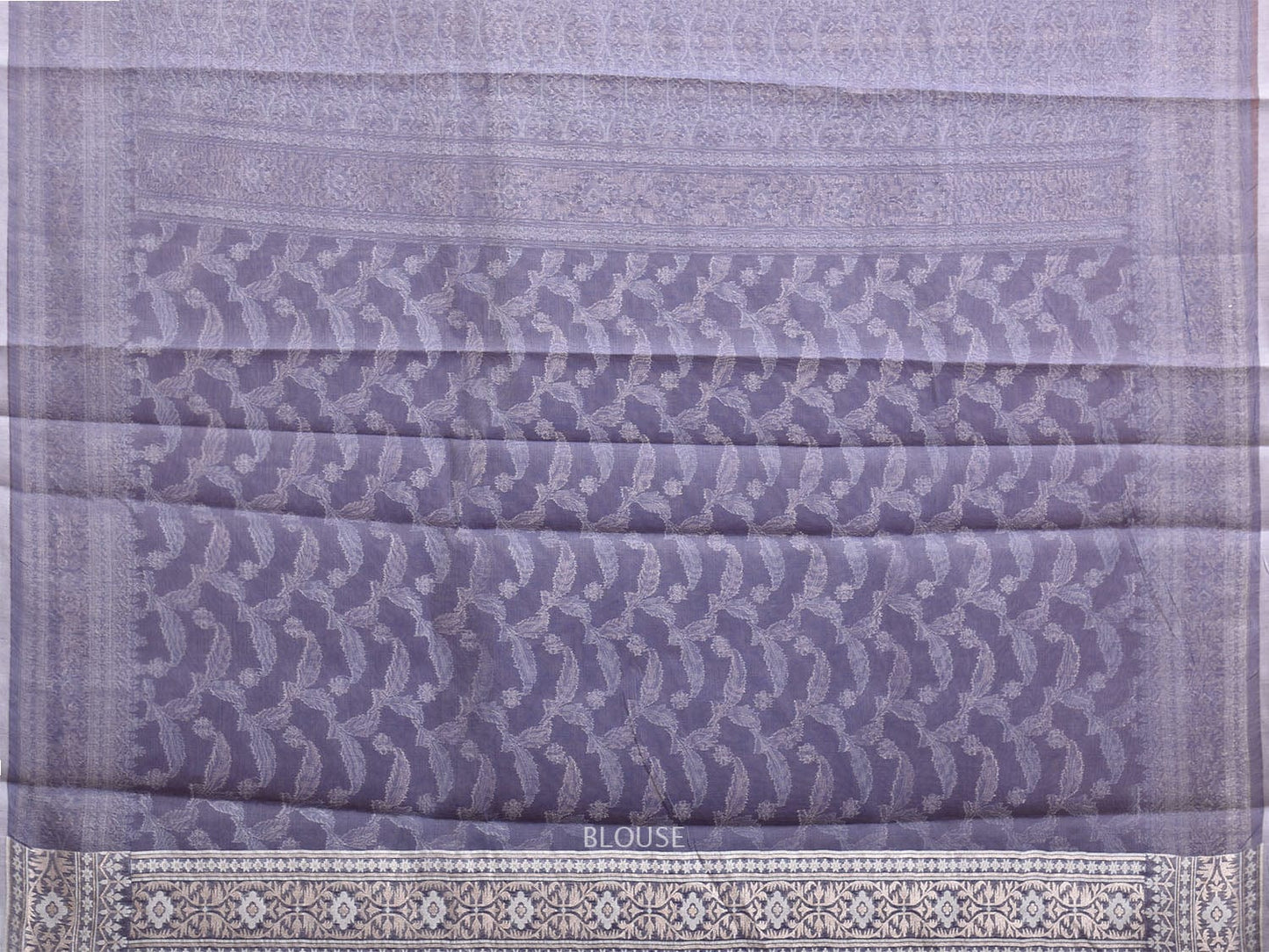 Mauve Dhakai Jamdani Cotton Viscose Saree with Pallu and Border Design dj0097