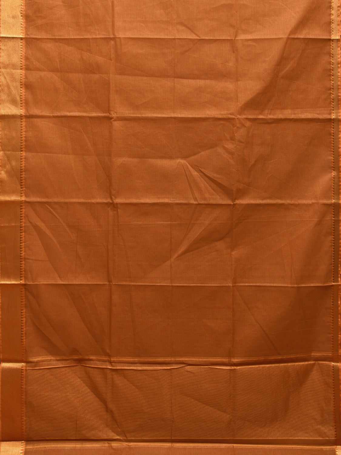 Mustard Mangalgiri Cotton Handloom Saree with Strips and Small Temple Border Design No Blouse mn0074