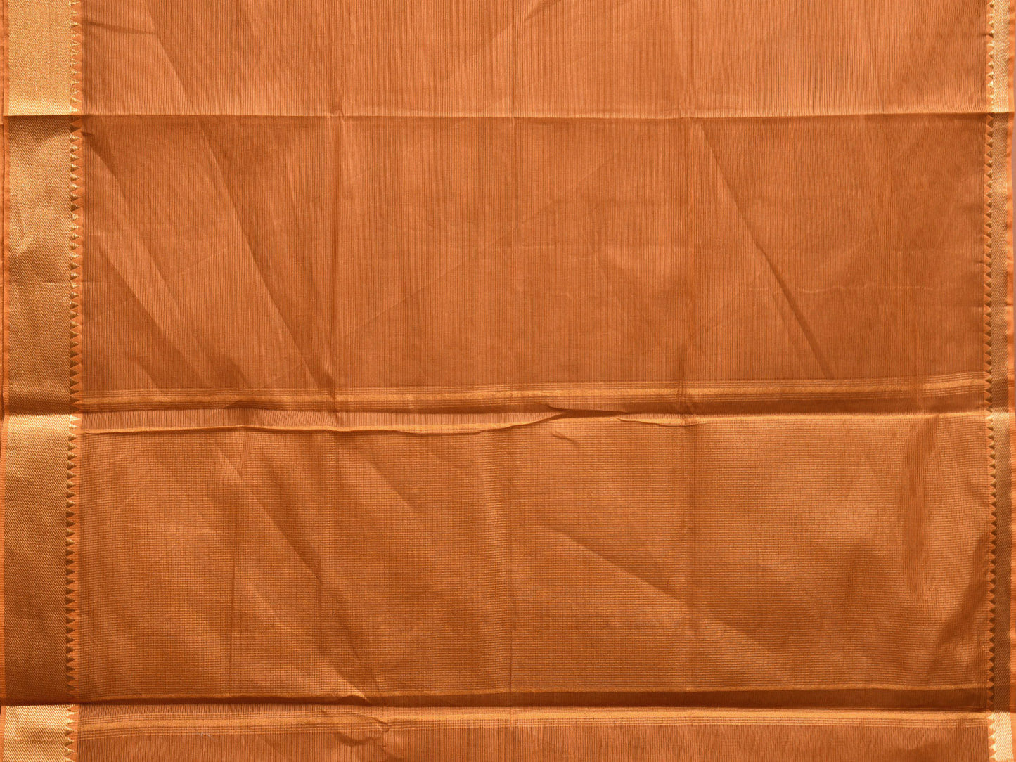 Mustard Mangalgiri Cotton Handloom Saree with Strips and Small Temple Border Design No Blouse mn0074