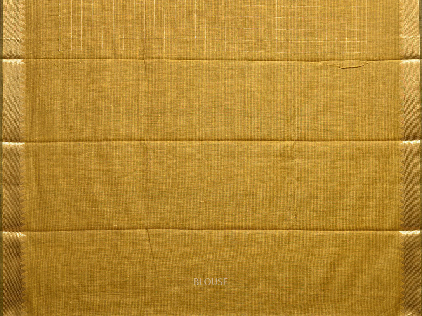 Mustard Mangalgiri Cotton Saree with Checks and Strips Pallu Design mn0093