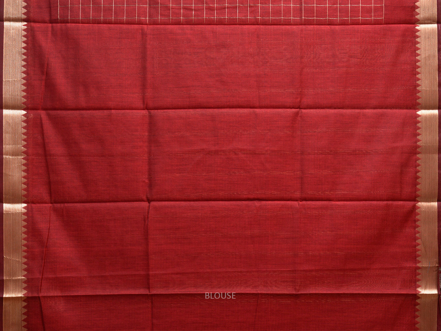 Red Mangalgiri Cotton Handloom Saree with Checks Design mn0123